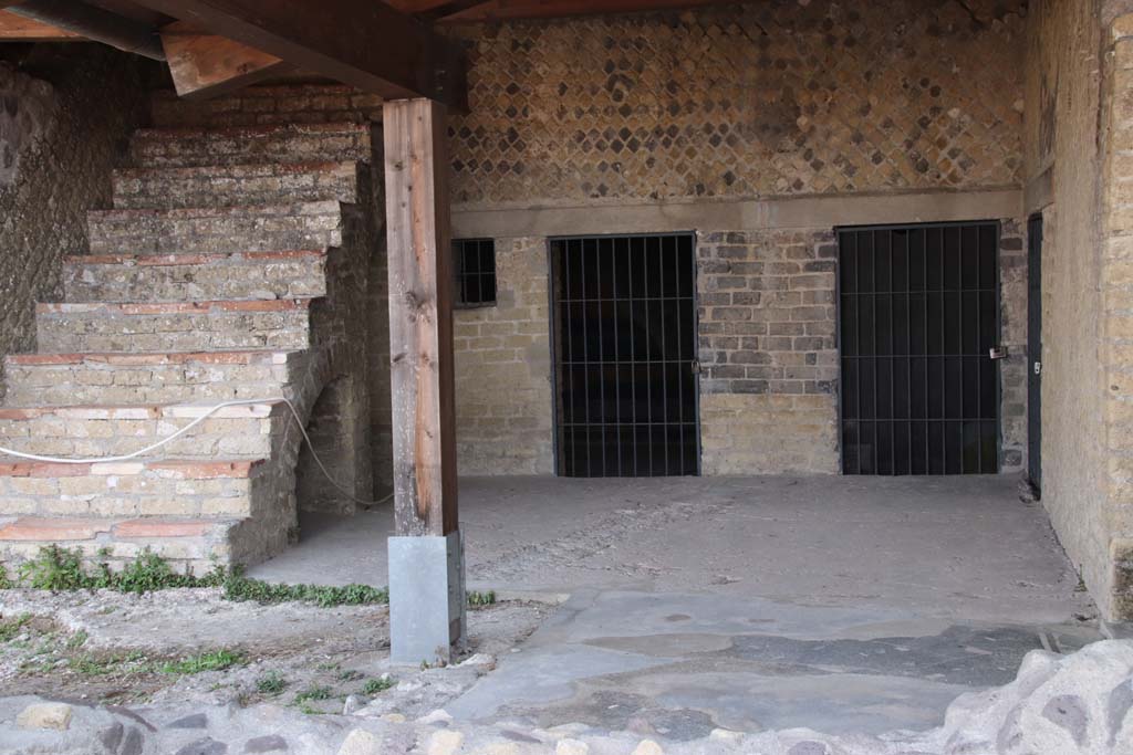 Stabiae, Villa Arianna, September 2021. Room 34, south wall with doorways to rooms 37 and 48. Photo courtesy of Klaus Heese.