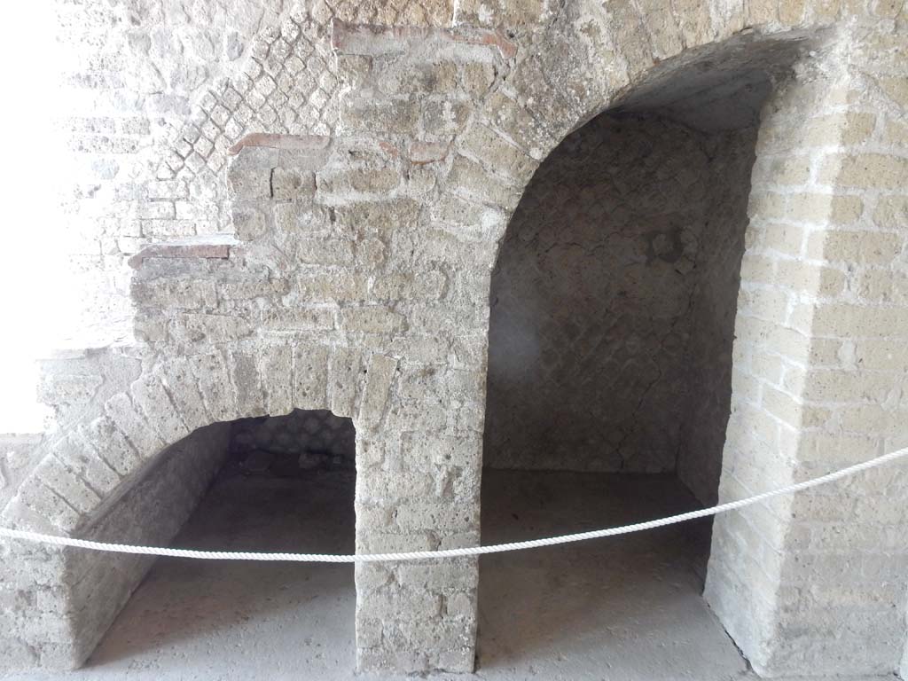 Stabiae, Villa Arianna, June 2019. Room 34, looking east towards recesses under the stairs. Photo courtesy of Buzz Ferebee.