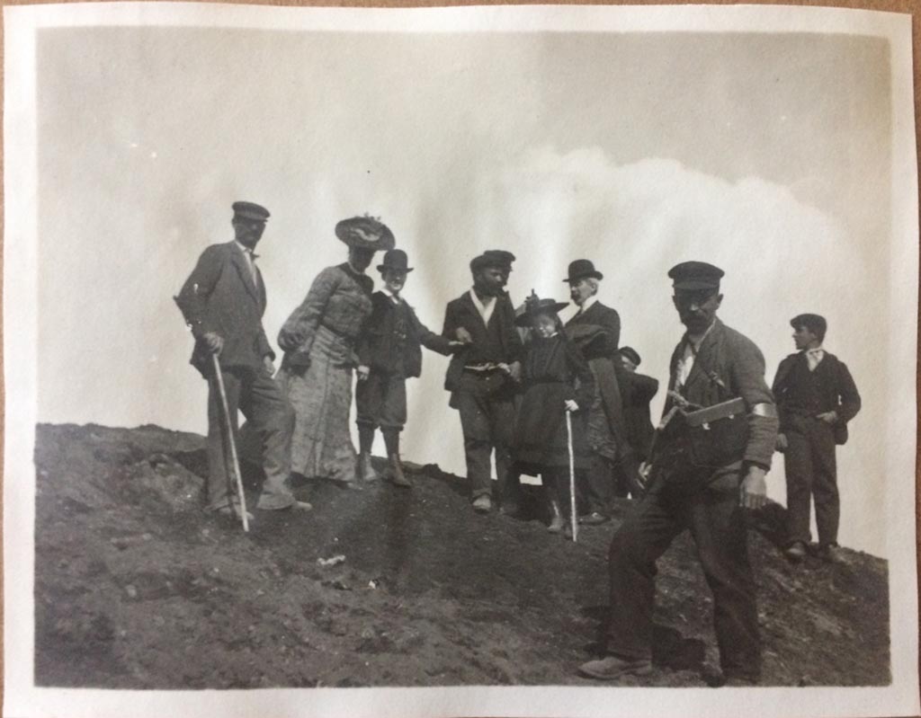 Vesuvius, August 27, 1904. A family and their guides on the lava. Photo courtesy of Rick Bauer.