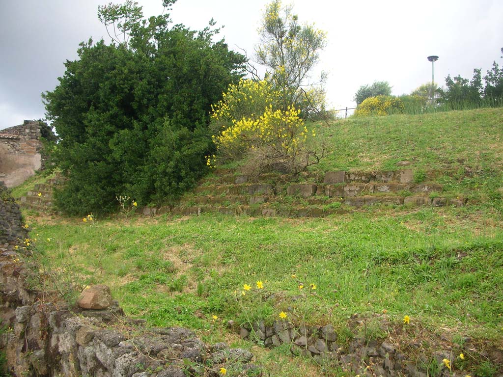 City Walls on north side of Pompeii. May 2010.
 Agger on south side of City Wall, on north side of VI.2. Photo courtesy of Ivo van der Graaff.
