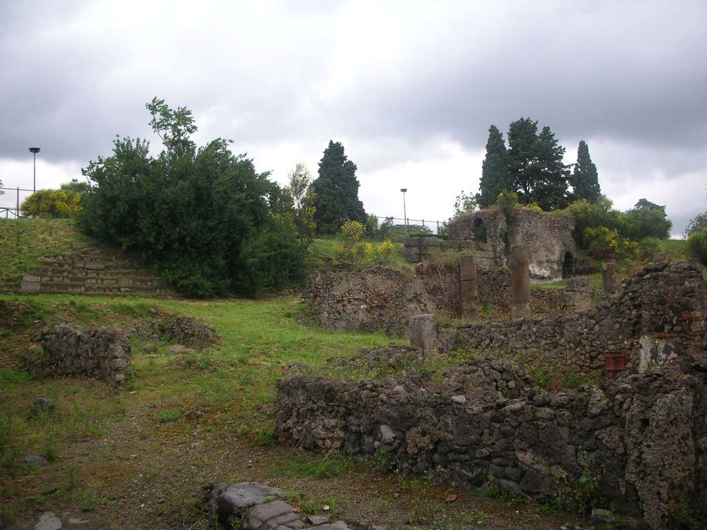 VI.2.18 Pompeii. May 2010. 
Looking towards entrance doorway, on south side of city wall, with Tower XII, upper right. Photo courtesy of Ivo van der Graaff.
