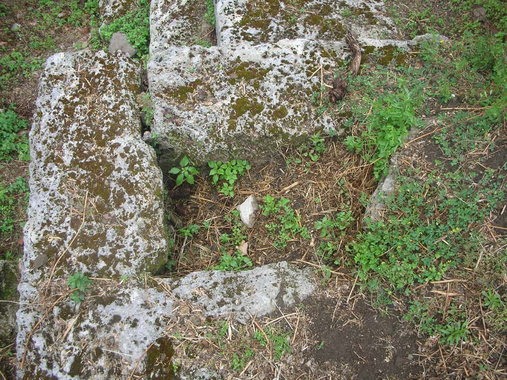 City Wall in north-west corner, Pompeii. May 2010. Detail. Photo courtesy of Ivo van der Graaff.