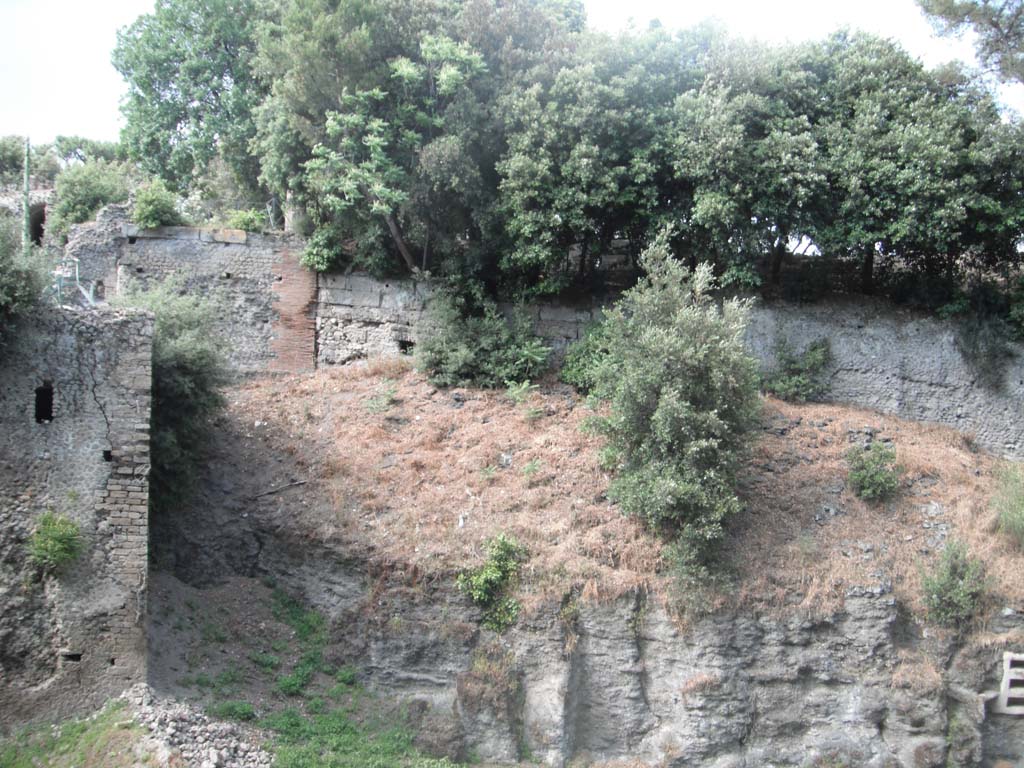 VIII.2.39 Pompeii, on left, with rear of Triangular Forum, centre and right. May 2011. Looking north. Photo courtesy of Ivo van der Graaff