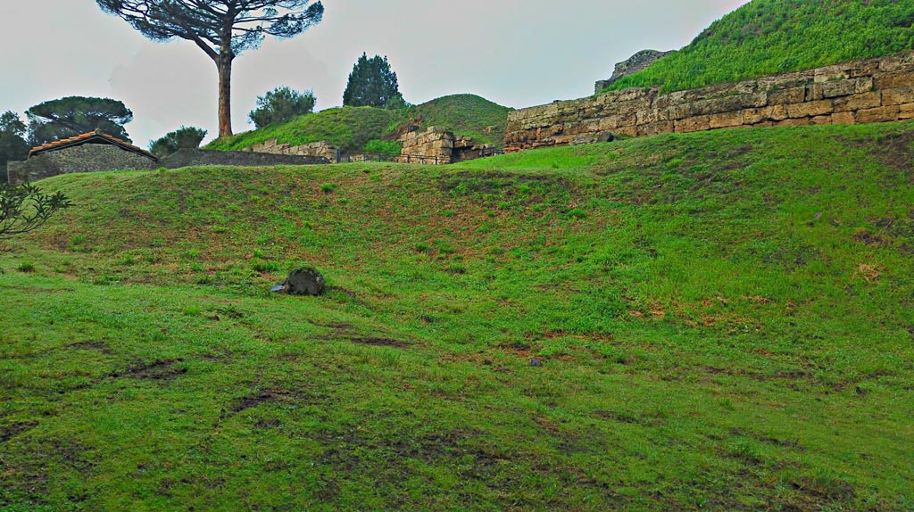 Walls near Nocera gate. 2017/2018/2019. 
Looking north-west towards Nocera Gate, top right, and Walls. Photo courtesy of Giuseppe Ciaramella.
