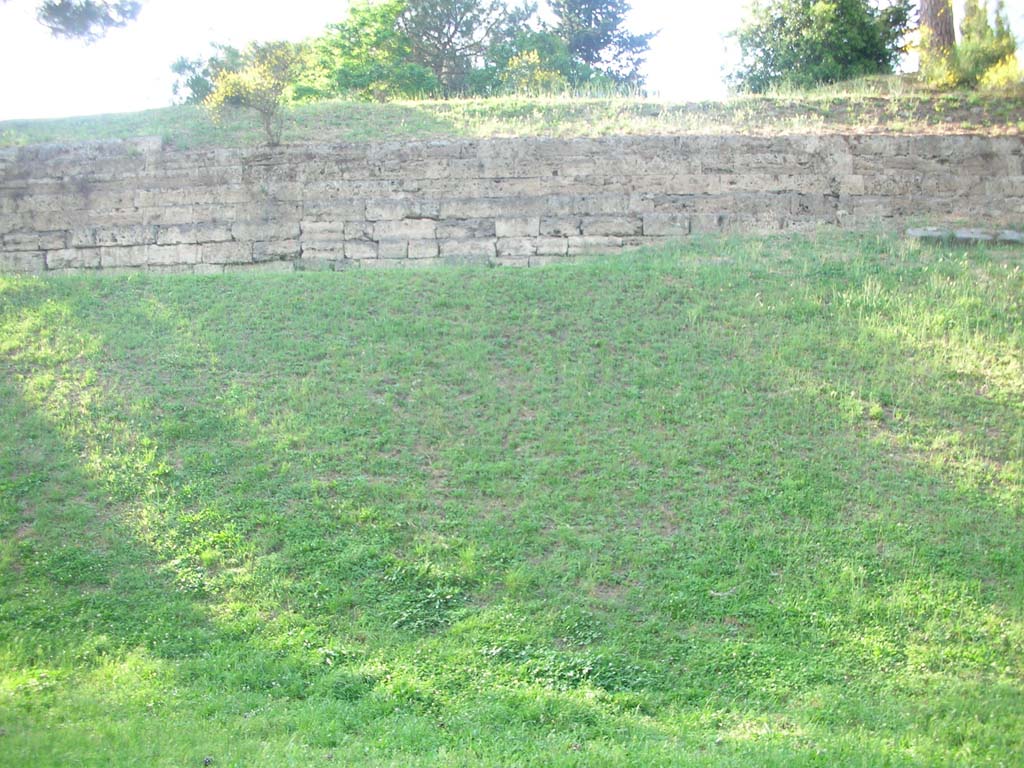 City walls near Tower III, Pompeii. May 2011. Looking north. Photo courtesy of Ivo van der Graaff.