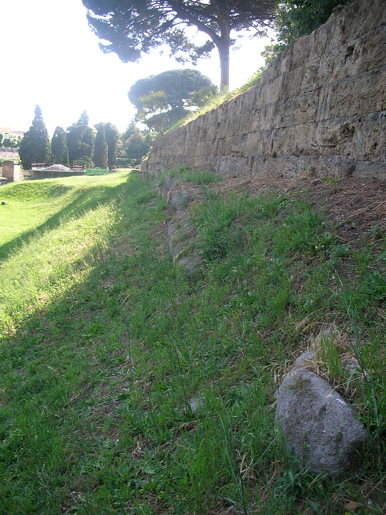 City walls near Tower III, Pompeii. May 2011. Looking west. Photo courtesy of Ivo van der Graaff.