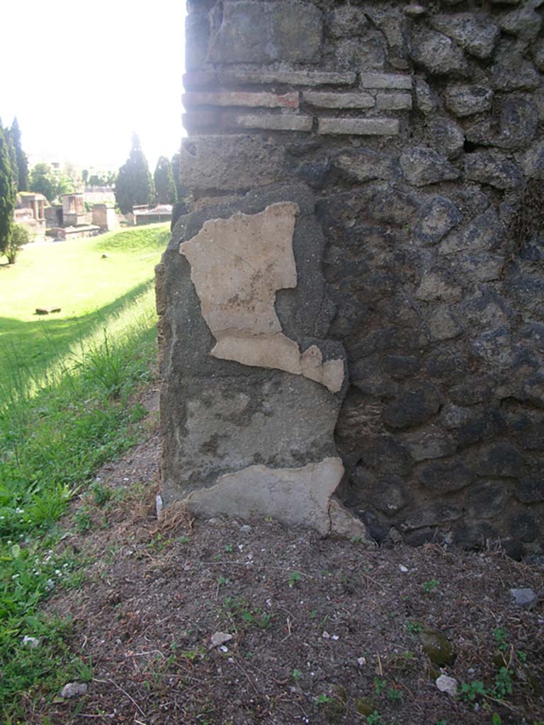 Tower III, Pompeii. May 2010. 
Looking west towards remaining stucco on east side of Tower. Photo courtesy of Ivo van der Graaff.

