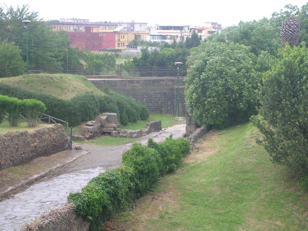 Sarno Gate, Pompeii. May 2010. Looking towards remains of north side of Gate. Photo courtesy of Ivo van der Graaff.