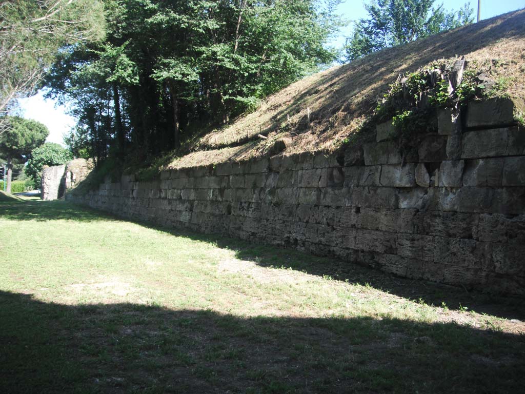 Walls on north-east side of Pompeii. June 2012. Looking east along City Wall towards Tower VII. Photo courtesy of Ivo van der Graaff.