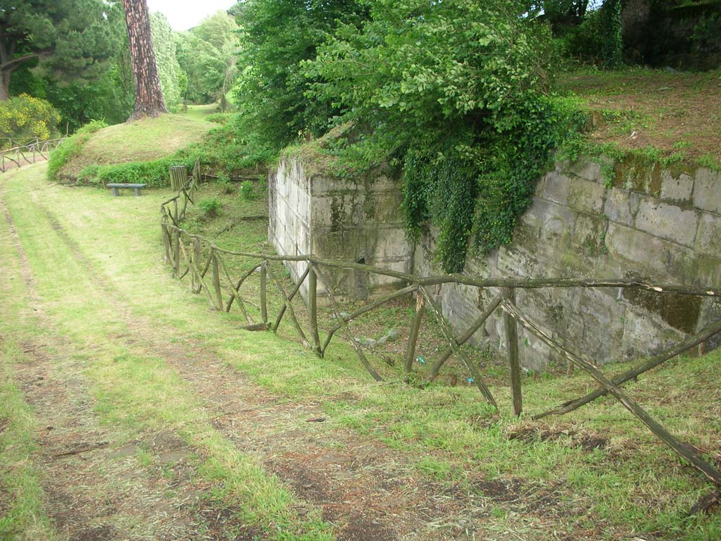 Walls on east side of Pompeii in north-east corner. May 2010. Looking south from Tower VIII. Photo courtesy of Ivo van der Graaff.
See Van der Graaff, I. (2018). The Fortifications of Pompeii and Ancient Italy. Routledge, (p.71-81 - The Towers).
